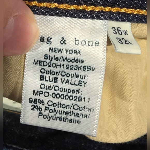 Rag & Bone Mens Fit 2 Slim Jeans Size 36x32 - Picture 7 of 7